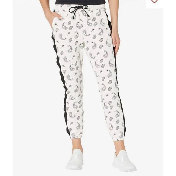 Koral Brink Dive Sweatpants Size Small in Black and White Paisley - Picture 1 of 7